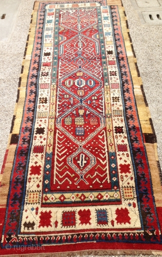 ANTIQUE PERSIAN  Sarab runner  NATURAL  COLORS  ORIGINAL SIZE  CM 3.00 X 1.15                