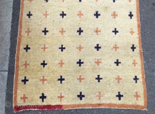 antique tibetan rug  cm 1.75 x 0,76  around 1900                      