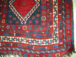 Antique persian Kurdish rug. Late 19th century size 260 x 113                      