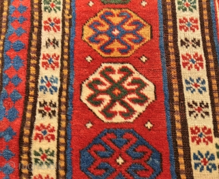 ANTIQUE CAUCASIAN  KAZAK  BORJLAU  CM 1.80 X 1.40  1850  CIRCA  GOOD  CONDITION BEAUTIFUL COLORS            