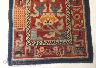  Tibetan khaden carpet cm 1.30 x 0.70  1920 circa                      