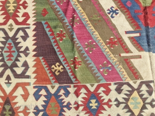 central anatolian kilim cm 3.90 x 1.80  1880/90 circa  very good codition                   