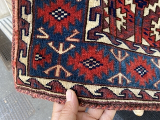 Antique Yomut Turkmen asmalyk cm 1,25 x 0,70  19th century 1880 circa natural colors soft woll                