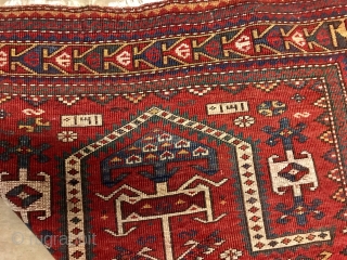 ANTIQUE CAUCASIAN  KAZAK  FACRALU PRAYER  RUG  CM 1.60 X 1.04 VERRY  GOOD  CONDITION              