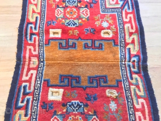 antique Tibetan horse saddle rug cm 1.13 x 0,64  natural colors good  condition                  