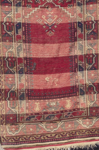 Antique Algerian rug 
Wonderful kermes red background and juicy pile.
                       