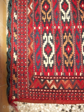 Antique Yomud Turkmen flatwoven chuval                            