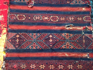  19.centry Anatolian Flatwoven Grain bag with nice natural colors and original Kilim backing,good condition age and design.E.mail for more info and pics.          