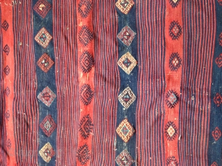  19.centry Anatolian Flatwoven Grain bag with nice natural colors and original Kilim backing,good condition age and design.E.mail for more info and pics.          
