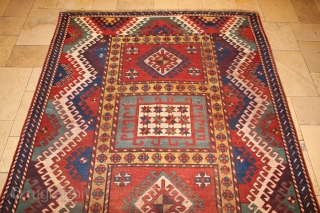 Kasak,
1st half 19th century, very good colouring, absolute collector piece, 198 x 161cm,                    
