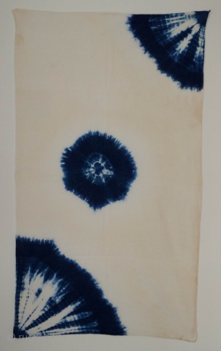 Indigo Kumo Shibori panel, Japan, Taisho (c.1920), 117x67cm. The common English translation of the Japanese word shibori is "tie-dye". However, a more accurate translation is "shaped-resist dyeing," which describes the inherent patterning  ...