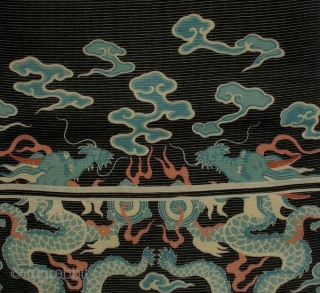 Silk Dragon Obi, Japan, Meiji (circa 1880), cm 292x32.  The ‘obi’ is a sash for traditional Japanese dresses, and a part of kimono outfits. This one is a so-called ‘nagoya obi’,  ...