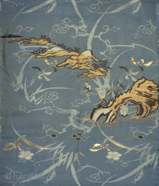 Silk temple cloth, Japan, early Showa (dated 1929), cm 212x113. This is an ‘uchishiki’, a cloth of rich silk used to decorate altars in Buddhist temples. The origin of the uchishiki can  ...