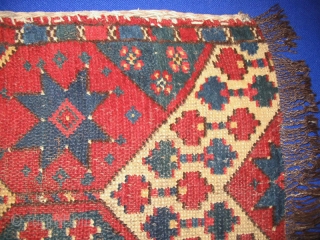 Antique Uzbek napramach, Central Asia, late 19h, nice natural colors, in very good condition, low pile. Size is 66-40 см, 2'3" - 1'4".          