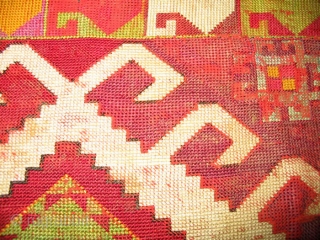 Uzbek nomads Lakai fragment, cross stitched silk embroidery, size is 12x12 inches.                     