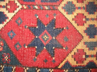 Antique Uzbek napramach, Central Asia, late 19h, nice natural colors, in very good condition, low pile. Size is 66-40 см, 2'3" - 1'4".          