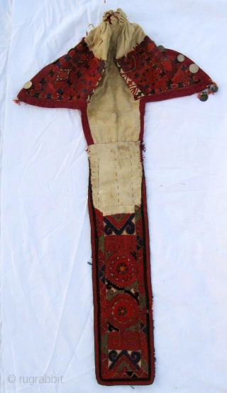 rare Kirghiz nomad headdress in great condition, late 19th, saturated colour combination and fine embroidery.                  