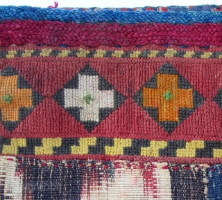  Rare antique Uzbek money bag, IKAT, cross-stitched embroidery is VERY thin, late 19th, in good condition. Size is 7" x 5.5", 17 x 13 cm.       