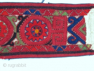 rare Kirghiz nomad headdress in great condition, late 19th, saturated colour combination and fine embroidery.                  