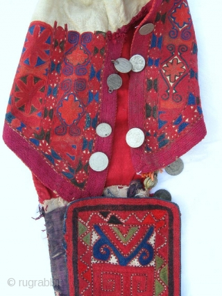 rare Kirghiz nomad headdress in great condition, late 19th, saturated colour combination and fine embroidery.                  