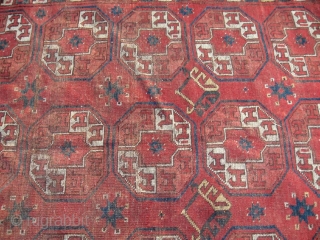 Antique Turkoman / Turkmen Arabatchi rug, Central Asia, late 19th, nice natural colors, in good condition, see photos. Size is 260-145 cm, 8'8" x 5'.        