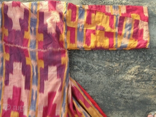Antique Uzbek silk Ikat coat. In very good condition, without damaged area, holes.                    