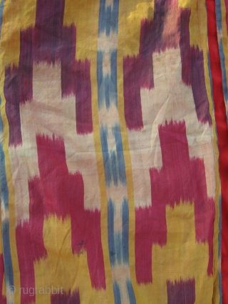 Antique Uzbek silk Ikat coat. In very good condition, without damaged area, holes.                    