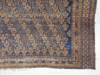 Antique early Dokter-e-Qazi / Dokhtar-i-Gazi (Many spellings seem to exist.) prayer rug. Early example with small amount of white and yellow accents. Probably not a rug for the floor, but to hang.  ...