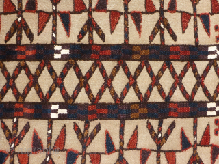 Two Antique Fragments of a Turkmen / Turkoman Tentband - Tribe?

Two fragments of a large Turkmen tentband. Circa 1900 +/-. Beautiful colors including some aubergine. Wool with white cotton knots. I will  ...