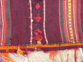 Antique Calcha poncho from Bolivia. Late 19th century or very early 20th century. Finely woven. All wool. Beautiful colors, which are probably natural, except some of the randa embroidery, which seems to  ...