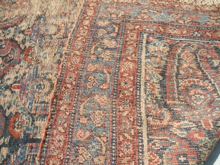 Antique persian senneh rug
6ftx4ft
worn, 
                            