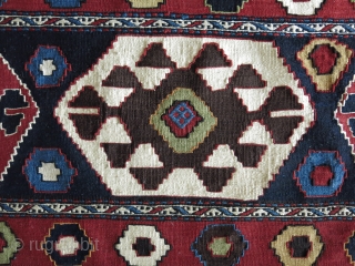 CAUCASUS Kilim bedding bag side panel. Saturated natural colors. Circa 1900s size : 42" X 21" - 107 cm X 54 cm           