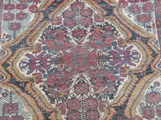 Baktiari main carpet, fine wool with full pile on cotton, circa 1900 or earlier size: 153" X 73"  -- 398 cm X 152 cm        