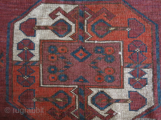 Amudarya Lebap Turkmen fragment rug. 73" X 26" -185 cm X 67 cm Sides secured by wrapping. vedatkaradag@gmail.com               
