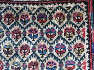 Transcaucasian Shahsavan pile bag face, Traditional Shahsavan overall floral design with saturated natural colors. Circa Late 19th. Size : 18" X 18.5" - 47 cm X 45.5 cm     