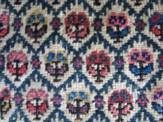 Transcaucasian Shahsavan pile bag face, Traditional Shahsavan overall floral design with saturated natural colors. Circa Late 19th. Size : 18" X 18.5" - 47 cm X 45.5 cm     