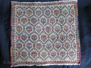 Transcaucasian Shahsavan pile bag face, Traditional Shahsavan overall floral design with saturated natural colors. Circa Late 19th. Size : 18" X 18.5" - 47 cm X 45.5 cm     