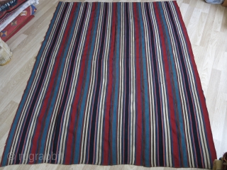 Shahsavan wool on wool warp faced woven jajim blanket, with saturated natural colors.. couple tiny small old repairs, soft handle, great condition. size : 89" x 70" --225 cm x 170   ...