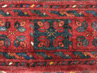Afghnaistan middle Amu Darya Turkmen pile garmesh, full pile with flatweave end. Circa 1900, size : 39" X 10 " - 100 cm X 26 cm  vedatkaradag@gmail.com     