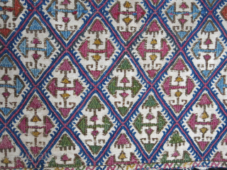Central Anatolia konya sumak and extra weft woven kilim bag with backing size : 19" X 19" - 49 cm X 49 cm vedatkaradag@gmail.com         