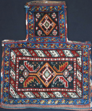 Qashkai pile salt bag, original selvage and backing with full pile and natural colors. 22" X 18" - 56 cm X 46 cm vedatkaradag@gmail.com         