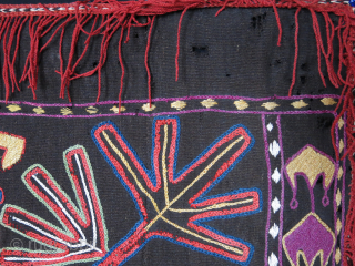 Kungrat wool emrboidery on Natural brown wool. Mostly natural colors circa 1900s or earlier size : 25" X 25 " 61 cm X 61 cm vedatkaradag@gmail.com       