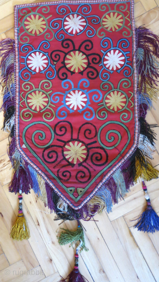 Lakai Ilgich silk embroidery with ikat backing. size 65 cm X 35 cm vedatkaradag@gmail.com                   