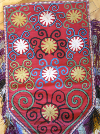 Lakai Ilgich silk embroidery with ikat backing. size 65 cm X 35 cm vedatkaradag@gmail.com                   