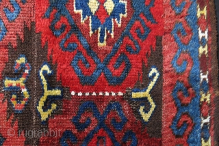 Ceentral Asia Middle Amu Darya Julkur - so called bear skin- 4 panel woven pile ethnic floor spread. circa 1900 wears can be seen - few small areas restored professionally. Size :  ...