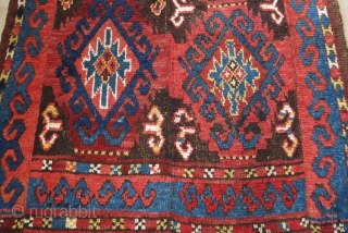 Ceentral Asia Middle Amu Darya Julkur - so called bear skin- 4 panel woven pile ethnic floor spread. circa 1900 wears can be seen - few small areas restored professionally. Size :  ...