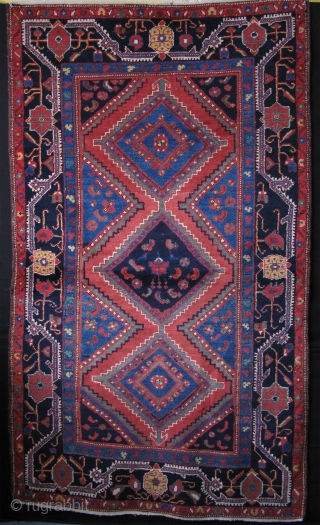 Baktiari rug with great wool saturated colors and good pile. circa 19th Cent. Size : 4' 2" X 7' 2" - 218 cm X 127 cm       