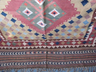 Qashkai kilim size 96" X 55" - 245 cm X 140 cm                     