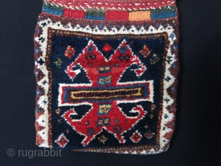 Luri Qashkai mini Gabbeh double bag, great condition, wool, colors.. size 26" X12 " - 66 cm X 31 cm.             