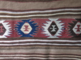 Anatolian Taurus Mt. Turkmen sofreh natural brown wool, camel hair mixed weave Circa 1900s size: 54 " X 41" -- 138 cm X 105 cm        